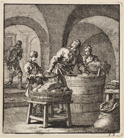 KG 05908
<br/>
De Vlees-kuip..
<br/>
<em>Luyken, Jan (1649-1712)</em>